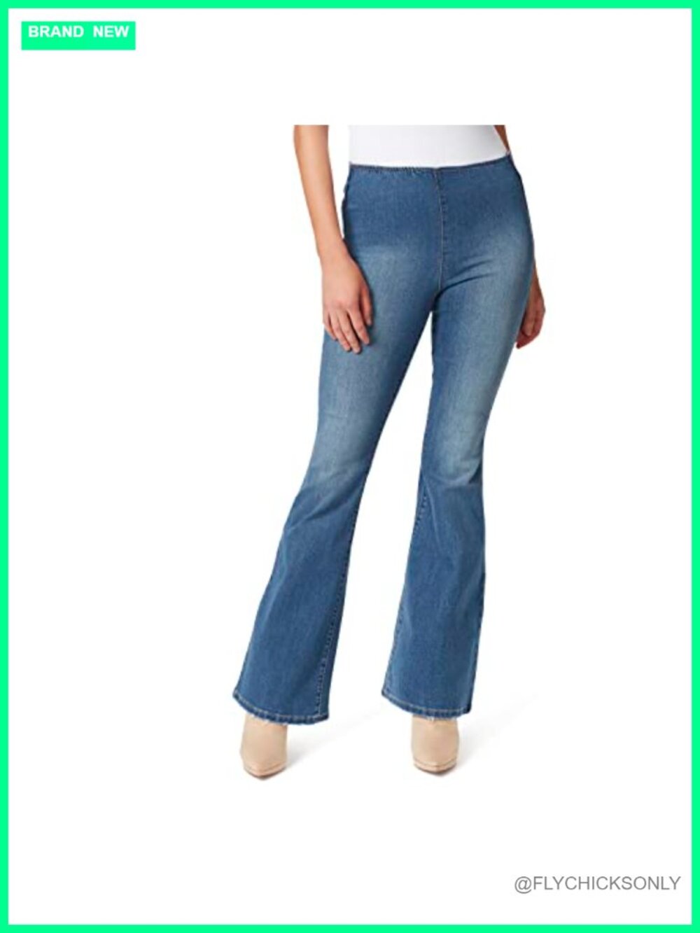 Jessica Simpson High Rise Pull On Flare Jeans Slim Fit Casual
